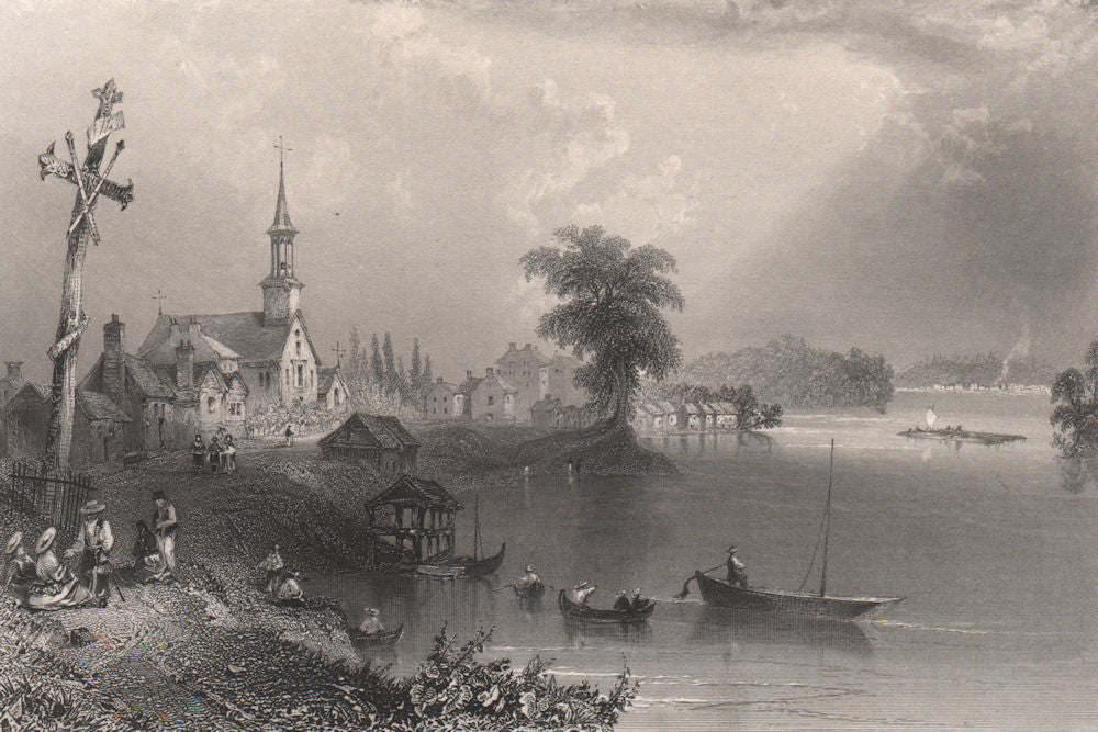 QUEBEC Les Cèdres. 'Village of Cedars, St Lawrence River'. Canada. BARTLETT 1842